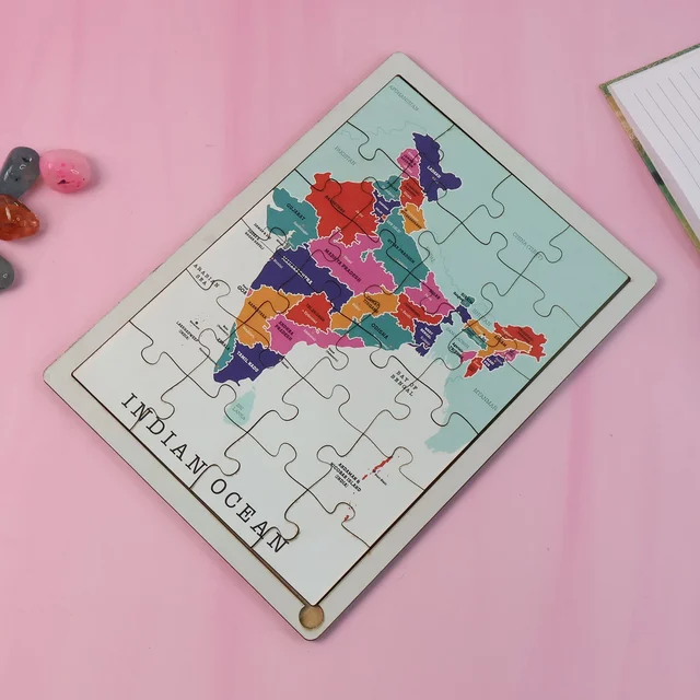 India Map Puzzle – Educational Wooden Toy for Kids 3+ Years
