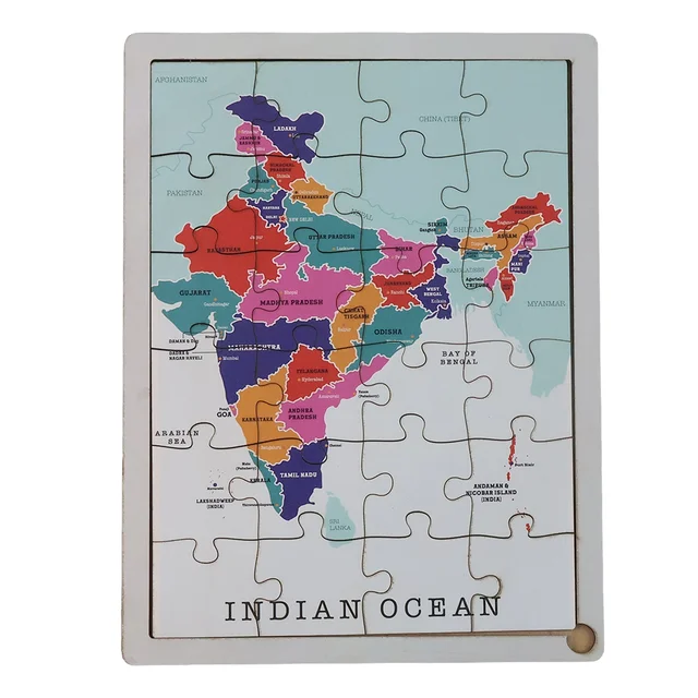 India Map Puzzle – Educational Wooden Toy for Kids 3+ Years
