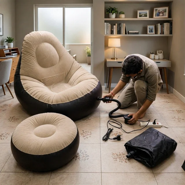 Inflatable Air Sofa Chair Set – Portable & Easy to Inflate for Indoor & Outdoor Relaxation
