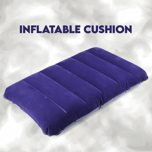 Inflatable Travel Pillow – Velvet Air Comfort (Blue) | PillowTrek