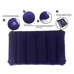 Inflatable Travel Pillow – Velvet Air Comfort (Blue) | PillowTrek