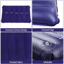 Inflatable Travel Pillow – Velvet Air Comfort (Blue) | PillowTrek