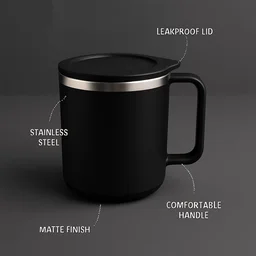 Insulated Coffee Mug – 400ml Double Wall Steel Travel Mug