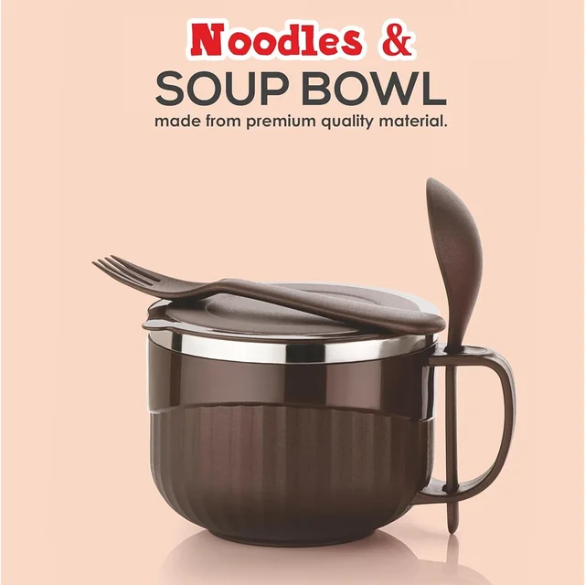 Insulated Lunch Bowl 650ml – Leak-Proof with Cutlery Set