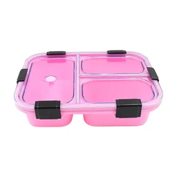 Insulated Lunch Box – 3 Compartment Plastic Tiffin | Lunchie Bunchie