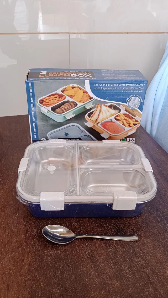 Insulated Lunch Box – 3-Compartment Stainless Steel | Lunchie Bunchie