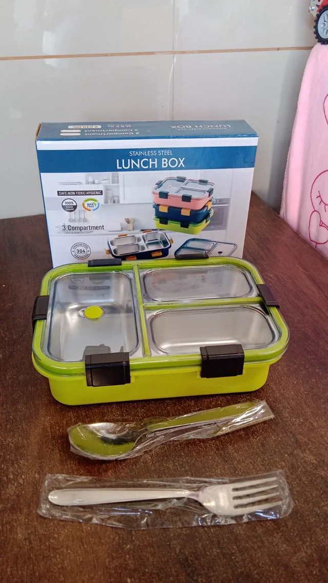 Insulated Lunch Box – 3-Compartment Stainless Steel | Lunchie Bunchie