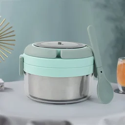 Insulated Lunch Box 400ml – Leakproof Stainless Steel Tiffin with Folding Spoon
