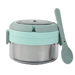 Insulated Lunch Box 400ml – Leakproof Stainless Steel Tiffin with Folding Spoon