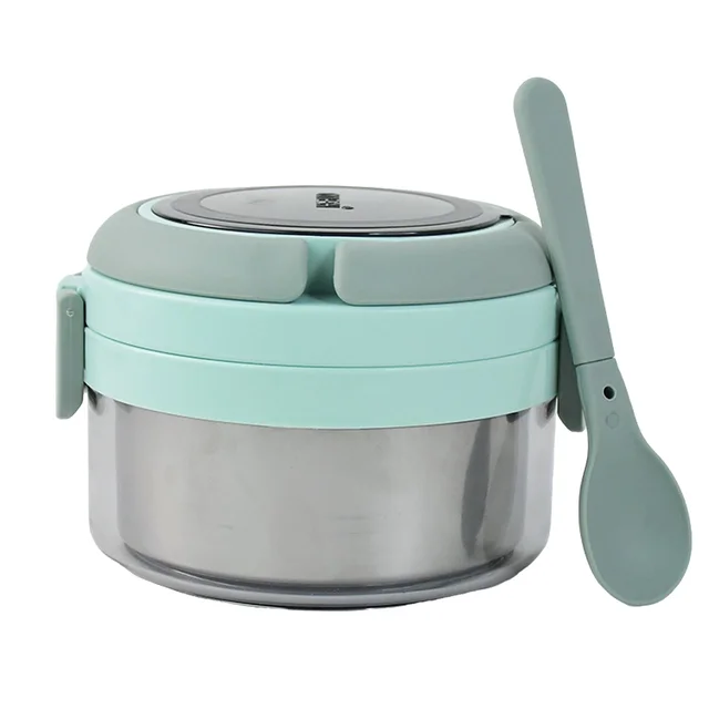 Insulated Lunch Box 400ml – Leakproof Stainless Steel Tiffin with Folding Spoon