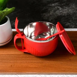 Insulated Soup Bowl 650ml with Lid Handle and Cutlery Set