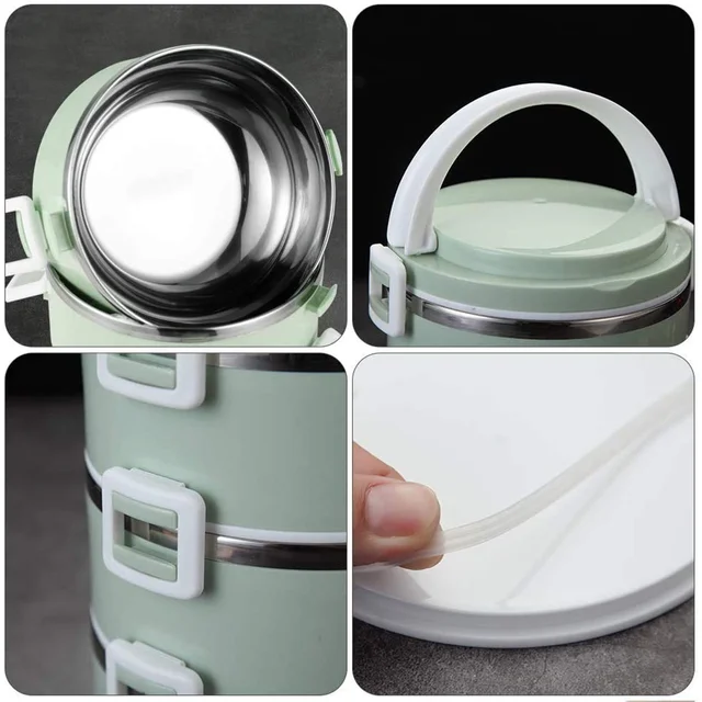 Insulated Stainless Steel Lunch Box – 2-Layer Tiffin | Lunchie Bunchie