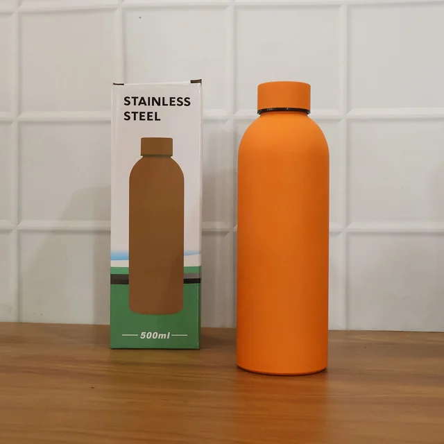 Insulated Stainless Steel Water Bottle – 500ml Orange