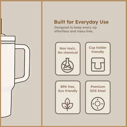 Insulated Travel Mug – 1200ML Large Capacity with Handle & Straw