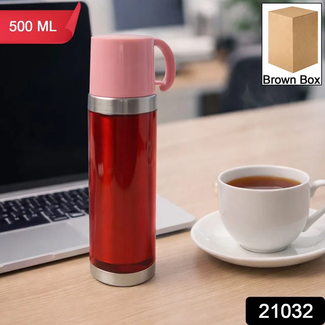 Insulated Travel Mug 500ML – Spill-Proof Lid & Steel Base