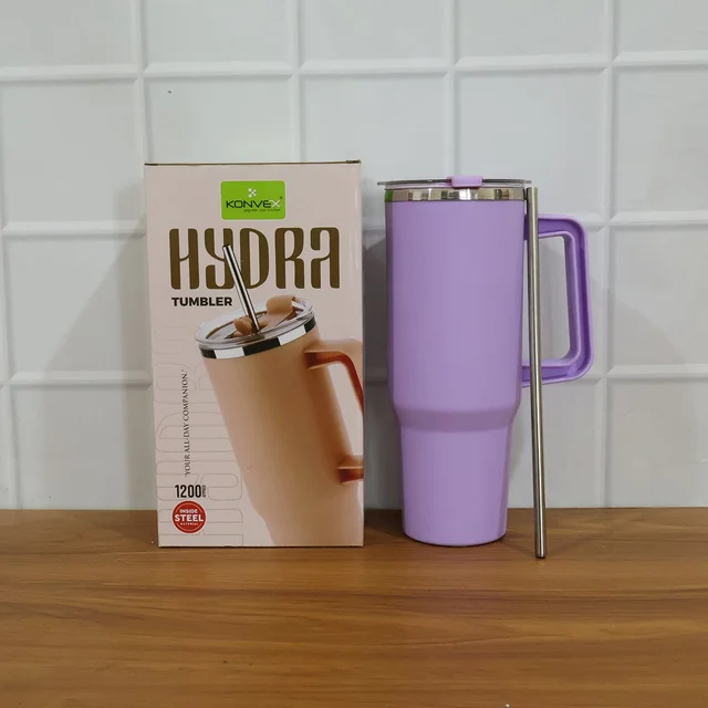 Insulated Tumbler Mug – Large 1200ML Capacity with Handle & Straw