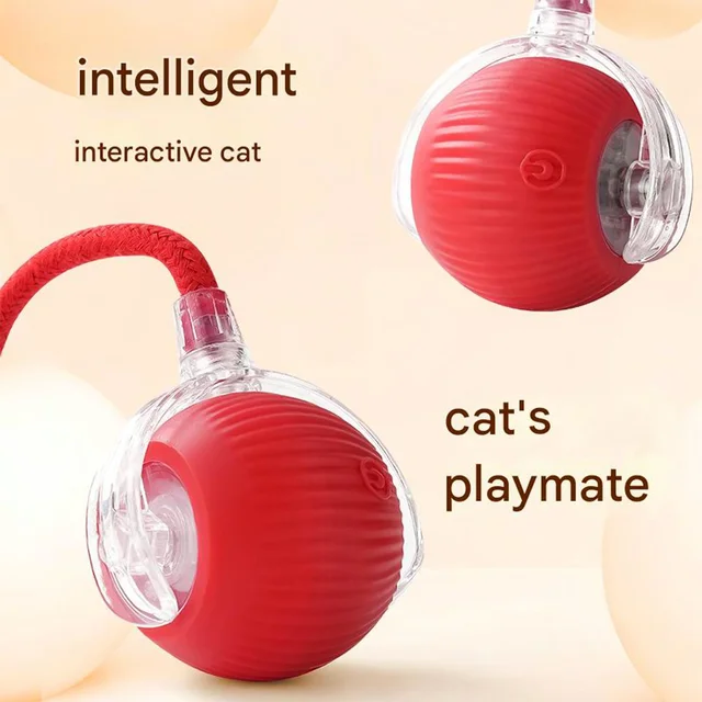 Interactive Cat Toy Ball – LED Light & Detachable Tail