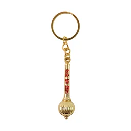 Jai Shree Ram Keychain – Durable Golden Metal Design
