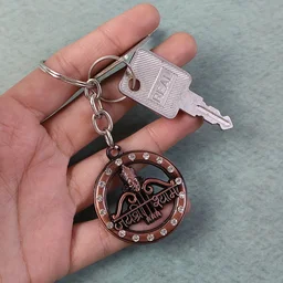 Jai Shree Shyam Keychain – Durable Metal with Crystal Accent