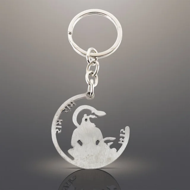 Jai Shri Ram Keychain – Hanuman Silhouette Metal Keyring