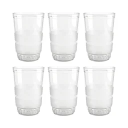 Janta Drinking Glass Set – 6 Pc with Frosted Grip, 300ml Each