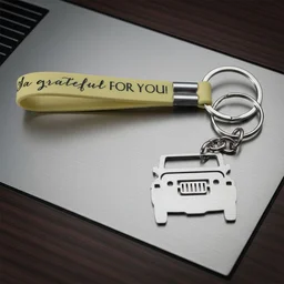 Jeep-Shaped Metal Car Keychain – Stylish Dual-Keyring Set