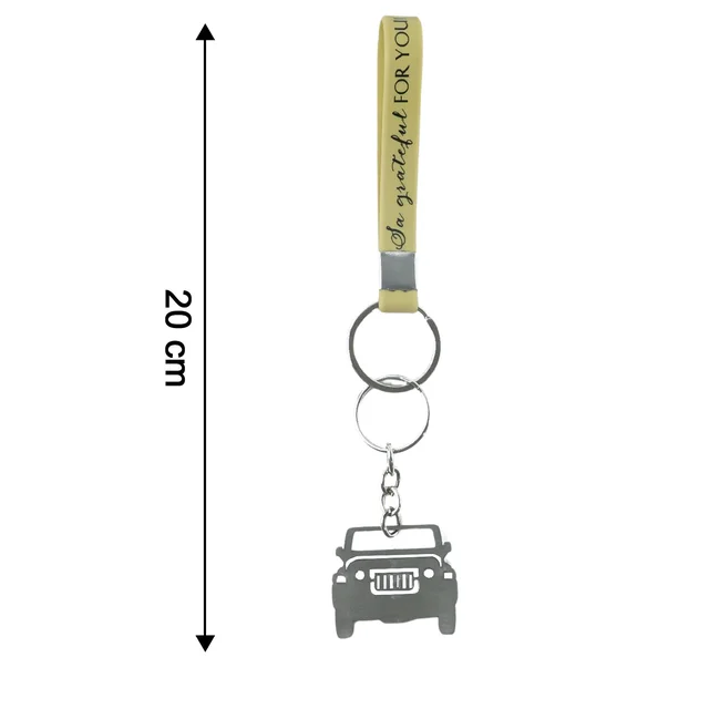 Jeep-Shaped Metal Car Keychain – Stylish Dual-Keyring Set