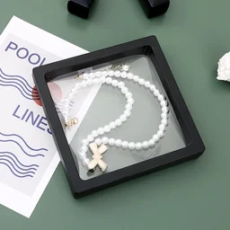 Jewellery Display Box – Transparent Floating Frame Organizer 9x9 cm