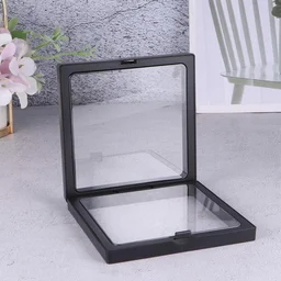 Jewellery Display Box – Transparent Floating Frame Organizer 9x9 cm