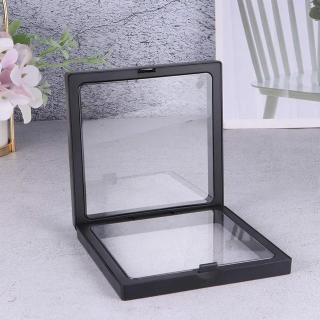 Jewellery Display Box – Transparent Floating Frame Organizer 9x9 cm