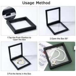 Jewellery Display Box – Transparent Floating Frame Organizer 9x9 cm
