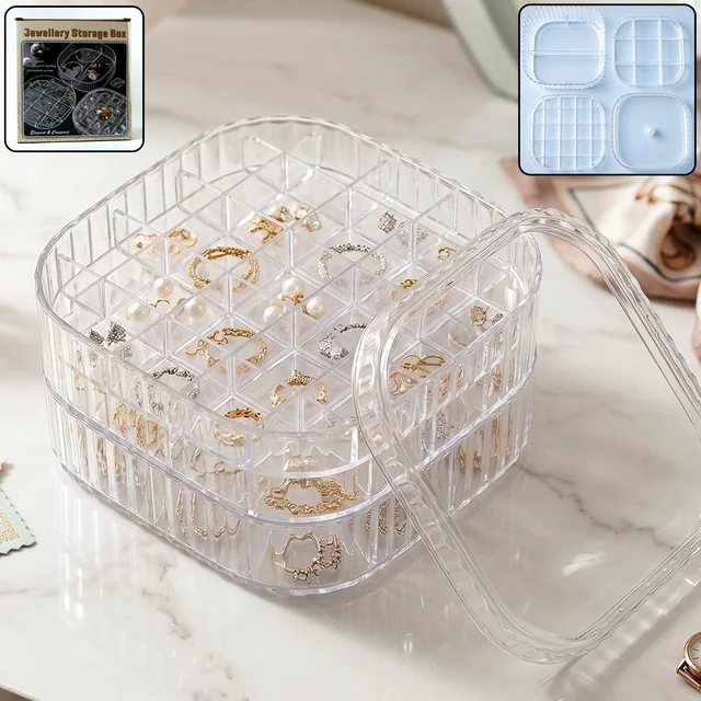 Jewellery Storage Box – 3 Layer Clear Organizer for Small Accessories