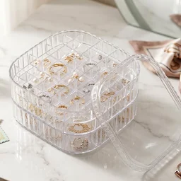 Jewellery Storage Box – 3 Layer Clear Organizer for Small Accessories