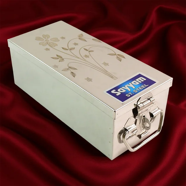 Jewellery Storage Box – Stainless Steel with Velvet & Lock
