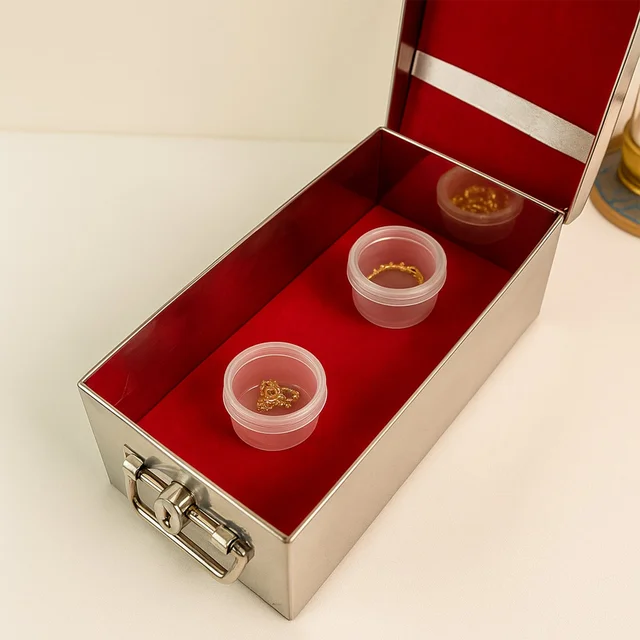 Jewellery Storage Box – Stainless Steel with Velvet & Lock