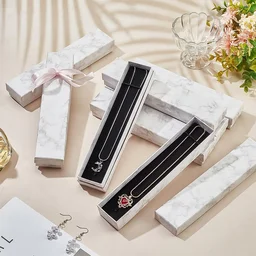 Jewelry Gift Box – Marble Finish Velvet Insert for Bracelets 21x5cm