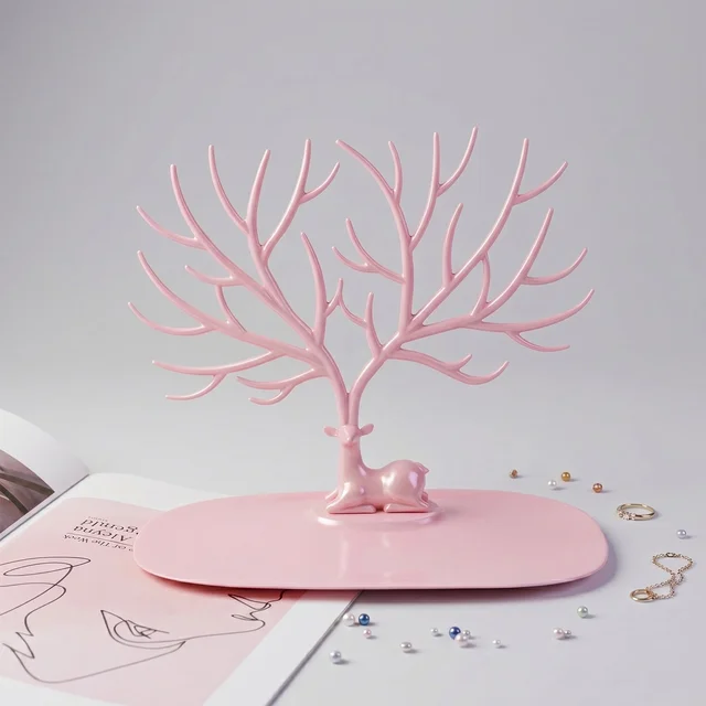 Jewelry Organizer Stand – Elegant Tree-Shaped Deer Design for Your Accessories