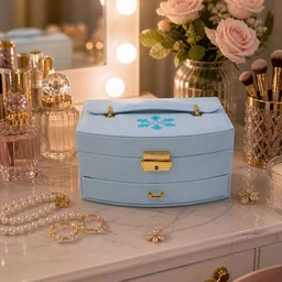 Jewelry Storage Box – Multi-Layer Organizer with Mirror for Elegant Storage