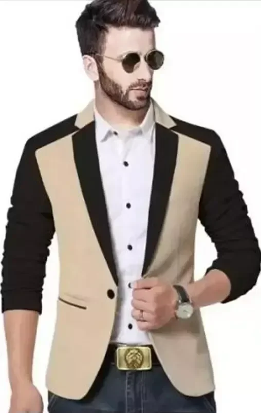 Men Solid Single Breasted Casual, Festive & Wedding Blazer Mo - M