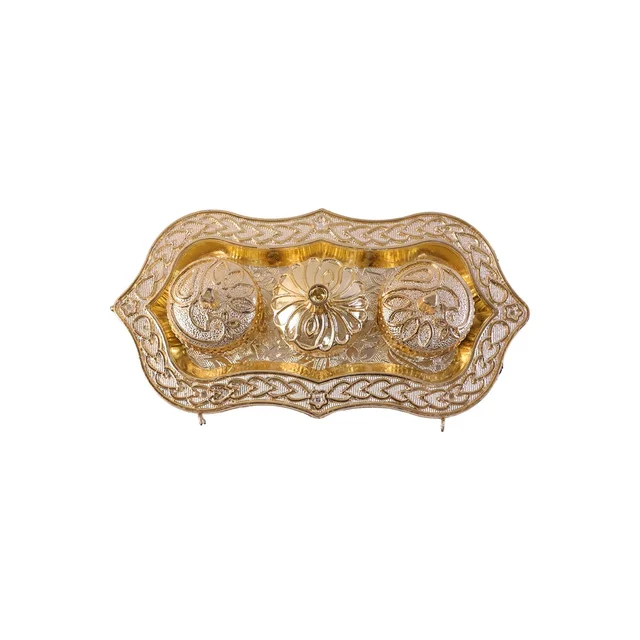 Kankavati – Elegant 3-Compartment Puja Holder for Sacred Rituals