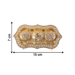 Kankavati – Elegant 3-Compartment Puja Holder for Sacred Rituals