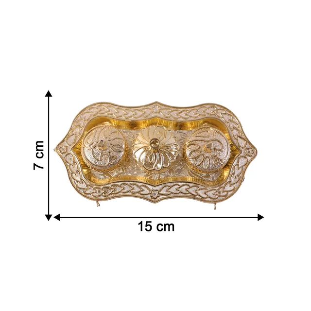 Kankavati – Elegant 3-Compartment Puja Holder for Sacred Rituals