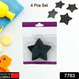 Kids Anti-Slip Bath Mat – Star Shaped PVC | 4 Pc Set by CrystalWash
