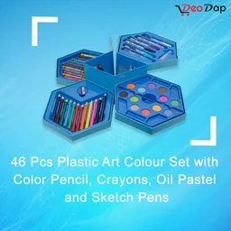 Kids Art Set 46 Pcs – Drawing & Colouring Kit |