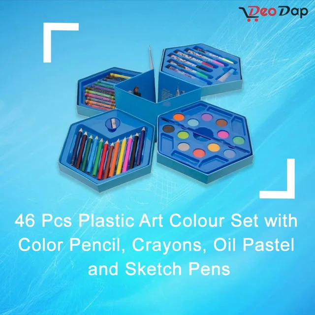 Kids Art Set 46 Pcs – Drawing & Colouring Kit |
