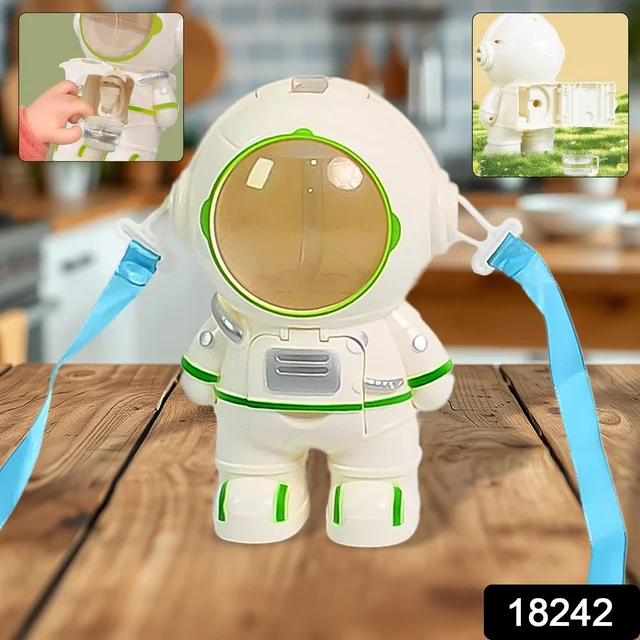 Kids Astronaut Water Bottle – Fun Sipper with Straw & Strap | MixologyPro