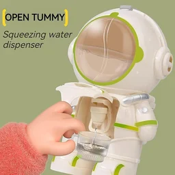 Kids Astronaut Water Bottle – Fun Sipper with Straw & Strap | MixologyPro