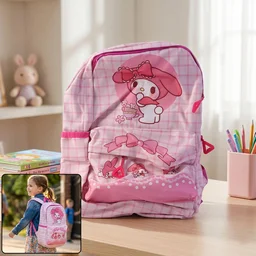 Kids Backpack – Adorable My Melody Design with Bow & Bunny