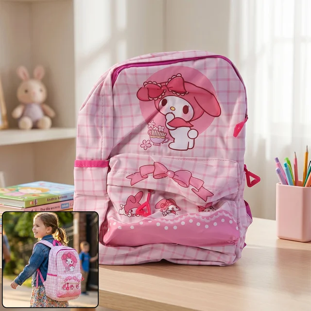 Kids Backpack – Adorable My Melody Design with Bow & Bunny