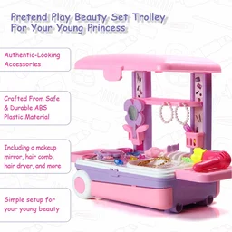 Kids Beauty Set Trolley – 25 Pcs Pretend Play | Aditi